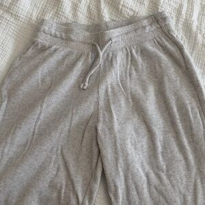 Harlow Light Gray Ribbed Lounge Pants
